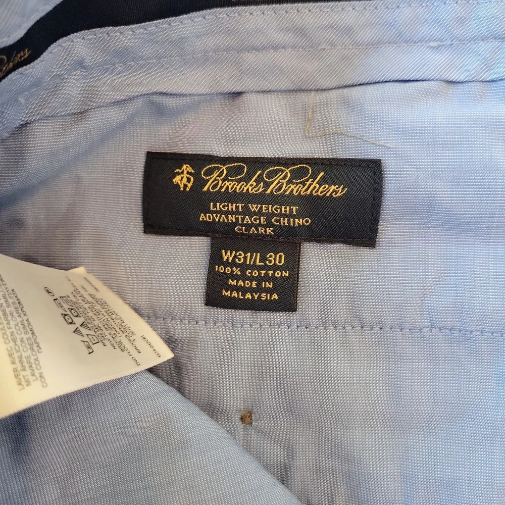 Brooks Brothers Pants Men's 31x30 Khaki Lightweight Advantage Chino Clark Beige - Picture 4 of 8